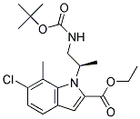 1-((R)-2-TERT-BUTOXYCARBONYLAMINO-1-METHYL-ETHYL)-6-CHLORO-7-METHYL-1H-INDOLE-2-CARBOXYLIC ACID ETHYL ESTER Struktur