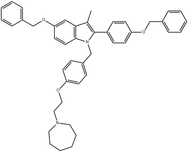 1-[4-(2-AZEPAN-1-YL-ETHOXY)-BENZYL]-5-BENZYLOXY-2-(4-BENZYLOXY-PHENYL)-3-METHYL-1H-INDOLE Structure