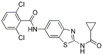 2,6-DICHLORO-N-[2-(CYCLOPROPANECARBONYL-AMINO)-BENZOTHIAZOL-6-YL]-BENZAMIDE Struktur