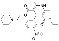 2,6-DIMETHYL-4-(3-NITRO-PHENYL)-1,4-DIHYDRO-PYRIDINE-3,5-DICARBOXYLIC ACID 3-ETHYL ESTER 5-(2-PIPERIDIN-1-YL-ETHYL) ESTER Struktur