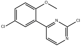 2-Chloro-4-(5-chloro-2-methoxy-phenyl)-pyrimidine Struktur