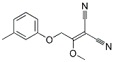 [1-methoxy-2-(3-methylphenoxy)ethylidene]propanedinitrile Struktur