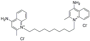 1,1'-DECAMETHYLENEBIS(4-AMINO-2-METHYLQUINOLINIUM)DICHLORIDE Struktur