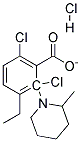 2-(2-METHYLPIPERIDINO)ETHYL2,6-DICHLOROBENZOATEHYDROCHLORIDE Struktur