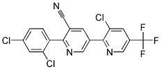 2-(2,4-Dicchlorophenyl)-3-cyano-5-(3-chloro-5-trifluoromethyl-2-pyridyl)pyridine Struktur