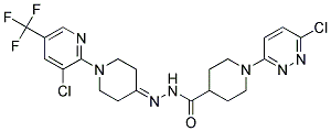 1-(6-Chloro-3-pyridazinyl)-N'-(1-(3-chloro-5-(trifluoromethyl)-2-pyridinyl)-4-piperidinylidene)-4-piperidinecarbohydrazide Struktur