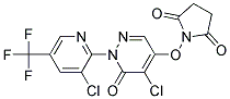 1-((5-Chloro-1-(3-chloro-5-(trifluoromethyl)-2-pyridinyl)-6-oxo-1,6-dihydro-4-pyridazinyl)oxy)dihydro-1H-pyrrole-2,5-dione Struktur