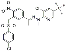 1-(3-(((4-Chlorophenyl)sulfonyl)methyl)-4-nitrophenyl)-1-ethanone N-(3-chloro-5-(trifluoromethyl)-2-pyridinyl)-N-methylhydrazone Struktur