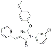 2-(4-METHYLTHIOPHENOXY)-3-(3-CHLOROPHENYL)-5-PHENYLMETHYLENE-4H-IMIDAZOL-4-ONE Struktur