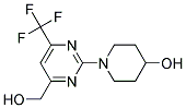 1-(4-(Hydroxymethyl)-6-(trifluoromethyl)pyrimidin-2-yl)piperidin-4-ol Struktur