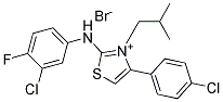 2-(3-CHLORO-4-FLUOROANILINO)-4-(4-CHLOROPHENYL)-3-ISOBUTYL-1,3-THIAZOL-3-IUM BROMIDE, TECH Struktur