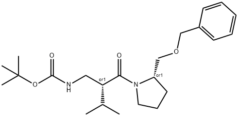 [1-(2-BENZYLOXYMETHYL-PYRROLIDINE-1-CARBONYL)-2-METHYL-PROPYL]-CARBAMIC ACID TERT-BUTYL ESTER Struktur