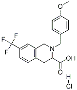 2-(4-METHOXY-BENZYL)-7-TRIFLUOROMETHYL-1,2,3,4-TETRAHYDRO-ISOQUINOLINE-3-CARBOXYLIC ACID HYDROCHLORIDE Struktur