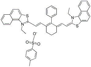 1-ETHYL-2-[(E)-2-(3-((E)-2-[1-ETHYLNAPHTHO[1,2-D][1,3]THIAZOL-2(1H)-YLIDENE]ETHYLIDENE)-2-PHENYL-1-CYCLOHEXEN-1-YL)ETHENYL]NAPHTHO[1,2-D][1,3]THIAZOL-1-IUM 4-METHYLBENZENESULFONATE Struktur