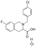 2-(4-CHLORO-BENZYL)-7-FLUORO-1,2,3,4-TETRAHYDRO-ISOQUINOLINE-3-CARBOXYLIC ACID HYDROCHLORIDE Struktur