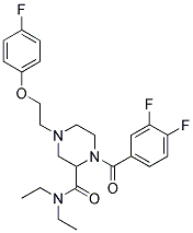 1-(3,4-DIFLUOROBENZOYL)-N,N-DIETHYL-4-[2-(4-FLUOROPHENOXY)ETHYL]PIPERAZINE-2-CARBOXAMIDE Struktur