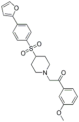 2-(4-([4-(2-FURYL)PHENYL]SULFONYL)PIPERIDIN-1-YL)-1-(3-METHOXYPHENYL)ETHANONE Struktur