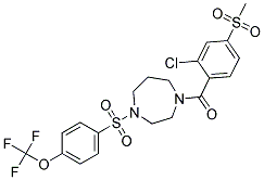 1-[2-CHLORO-4-(METHYLSULFONYL)BENZOYL]-4-([4-(TRIFLUOROMETHOXY)PHENYL]SULFONYL)-1,4-DIAZEPANE Struktur