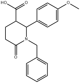 1-BENZYL-2-(4-METHOXYPHENYL)-6-OXO-3-PIPERIDINECARBOXYLIC ACID Struktur