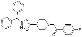 2-(4-[3-(DIPHENYLMETHYL)-1,2,4-OXADIAZOL-5-YL]PIPERIDIN-1-YL)-1-(4-FLUOROPHENYL)ETHANONE Struktur