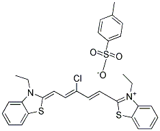 2-((1E,3Z)-3-CHLORO-5-[3-ETHYL-1,3-BENZOTHIAZOL-2(3H)-YLIDENE]-1,3-PENTADIENYL)-3-ETHYL-1,3-BENZOTHIAZOL-3-IUM 4-METHYLBENZENESULFONATE Struktur