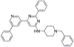 (1-BENZYL-PIPERIDIN-4-YL)-[2-PHENYL-6-(5-PHENYL-PYRIDIN-3-YL)-PYRIMIDIN-4-YL]-AMINE Struktur