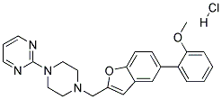 2-(4-([5-(2-METHOXYPHENYL)-1-BENZOFURAN-2-YL]METHYL)PIPERAZIN-1-YL)PYRIMIDINE HYDROCHLORIDE Struktur