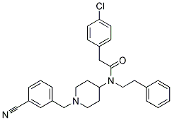 2-(4-CHLOROPHENYL)-N-[1-(3-CYANOBENZYL)PIPERIDIN-4-YL]-N-(2-PHENYLETHYL)ACETAMIDE Struktur