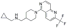 1-CYCLOPROPYL-N-((1-[2-(TRIFLUOROMETHYL)-1,6-NAPHTHYRIDIN-5-YL]PIPERIDIN-4-YL)METHYL)METHANAMINE Struktur