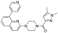 2-(4-[(1,5-DIMETHYL-1H-PYRAZOL-3-YL)CARBONYL]PIPERAZIN-1-YL)-8-PYRIDIN-4-YLQUINOLINE Struktur