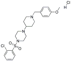 1-[(2-CHLOROPHENYL)SULFONYL]-4-[1-(4-METHOXYBENZYL)PIPERIDIN-4-YL]PIPERAZINE HYDROCHLORIDE Struktur