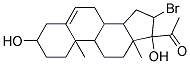 1-(16-bromo-3,17-dihydroxy-10,13-dimethyl-2,3,4,7,8,9,10,11,12,13,14,15,16,17-tetradecahydro-1H-cyclopenta[a]phenanthren-17-yl)ethan-1-one Struktur