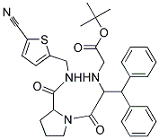 (1-BENZHYDRYL-2-{2-[(5-CYANO-THIOPHEN-2-YLMETHYL)-CARBAMOYL]-PYRROLIDIN-1-YL}-2-OXO-ETHYLAMINO)-ACETIC ACID TERT-BUTYL ESTER Struktur