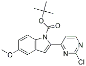 2-(2-Chloro-pyrimidin-4-yl)-5-methoxy-indole-1-carboxylic acid tert-butyl ester Struktur