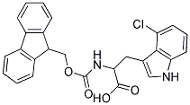 2-{[(9H-fluoren-9-ylmethoxy)carbonyl]amino}-3-(4-chloro-1H-indol-3-yl)propanoic acid Struktur