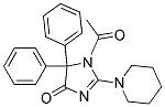 1-ACETYL-5,5-DIPHENYL-2-PIPERIDINO-2-IMIDAZOLIN-4-ONE Struktur