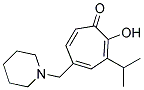 2-HYDROXY-3-ISOPROPYL-5-PIPERIDINOMETHYL-2,4,6-CYCLOHEPTATRIEN-1-ONE Struktur