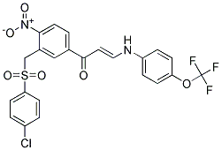 1-(3-(((4-Chlorophenyl)sulfonyl)methyl)-4-nitrophenyl)-3-(4-(trifluoromethoxy)anilino)-2-propen-1-one Struktur