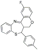 2-FLUORO-7-P-TOLYL-6A,7-DIHYDRO-6H-5-OXA-8-THIA-13-AZA-BENZO[5,6]CYCLOHEPTA[1,2-A]NAPHTHALENE Struktur