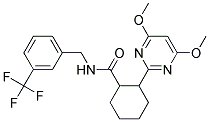 2-(4,6-DIMETHOXYPYRIMIDIN-2-YL)-N-(3-(TRIFLUOROMETHYL)BENZYL)CYCLOHEXANECARBOXAMIDE Struktur