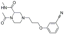 1-ACETYL-4-[3-(3-CYANOPHENOXY)PROPYL]-N-METHYLPIPERAZINE-2-CARBOXAMIDE Struktur