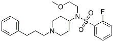 2-FLUORO-N-(2-METHOXYETHYL)-N-[1-(3-PHENYLPROPYL)PIPERIDIN-4-YL]BENZENESULFONAMIDE Struktur