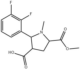 2-(2,3-DIFLUOROPHENYL)-5-(METHOXYCARBONYL)-1-METHYL-3-PYRROLIDINECARBOXYLIC ACID Struktur