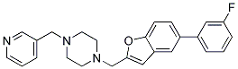 1-([5-(3-FLUOROPHENYL)-1-BENZOFURAN-2-YL]METHYL)-4-(PYRIDIN-3-YLMETHYL)PIPERAZINE Struktur