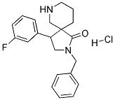 2-BENZYL-4-(3-FLUOROPHENYL)-2,7-DIAZASPIRO[4.5]DECAN-1-ONE HYDROCHLORIDE Struktur