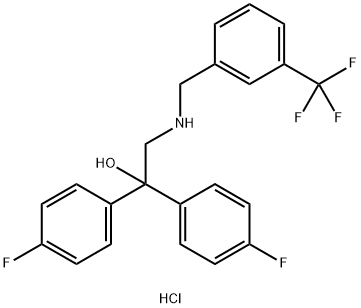 2,2-BIS(4-FLUOROPHENYL)-2-HYDROXY-N-[3-(TRIFLUOROMETHYL)BENZYL]-1-ETHANAMINIUM CHLORIDE Struktur