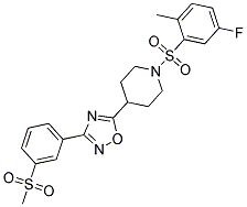 1-[(5-FLUORO-2-METHYLPHENYL)SULFONYL]-4-(3-[3-(METHYLSULFONYL)PHENYL]-1,2,4-OXADIAZOL-5-YL)PIPERIDINE Struktur