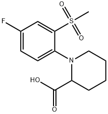 1-[4-FLUORO-2-(METHYLSULFONYL)PHENYL]PIPERIDINE-2-CARBOXYLIC ACID Struktur