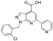 1-(2-CHLOROBENZYL)-6-PYRIDIN-3-YL-1H-PYRAZOLO[3,4-B]PYRIDINE-4-CARBOXYLIC ACID Struktur