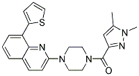 2-(4-[(1,5-DIMETHYL-1H-PYRAZOL-3-YL)CARBONYL]PIPERAZIN-1-YL)-8-(2-THIENYL)QUINOLINE Struktur